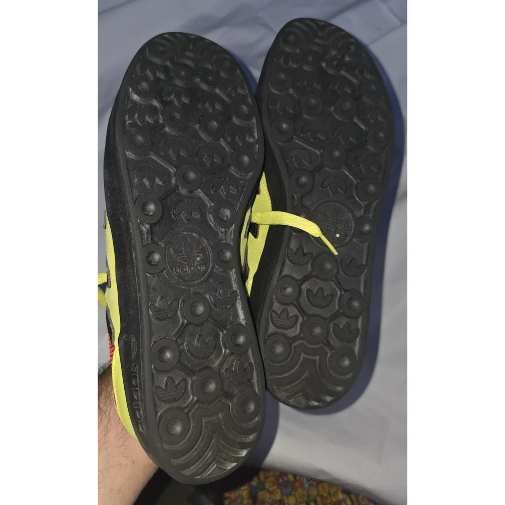 Adidas Sobakov Solar Yellow Red Black Suede Soccer Sneakers Mens Size 12 EE5640